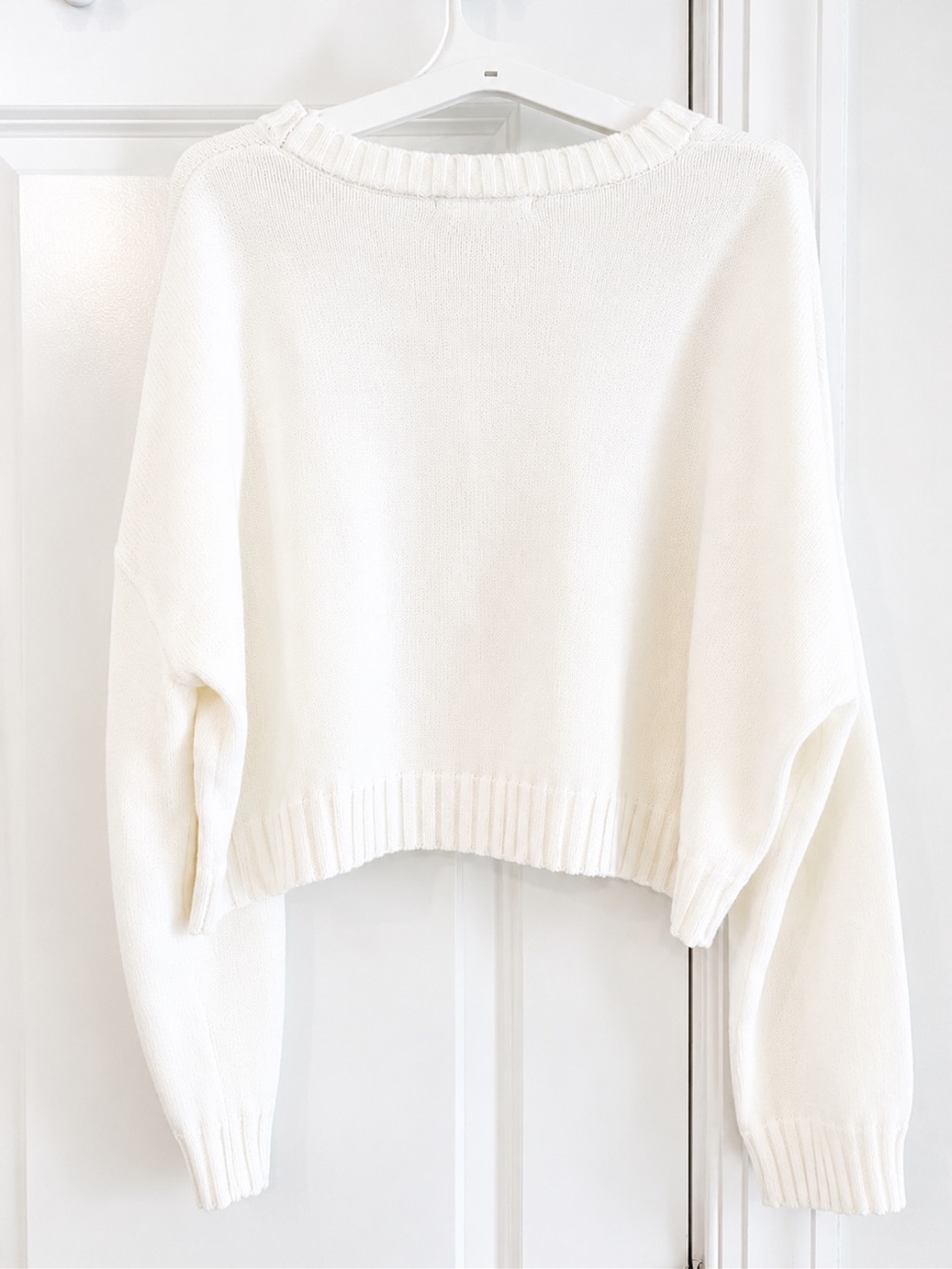 moon & madison Ivory Crewneck Sweater with Flag Motif - Picture 2 of 4